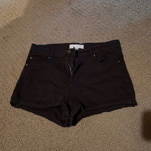 Black garage mini jean shorts